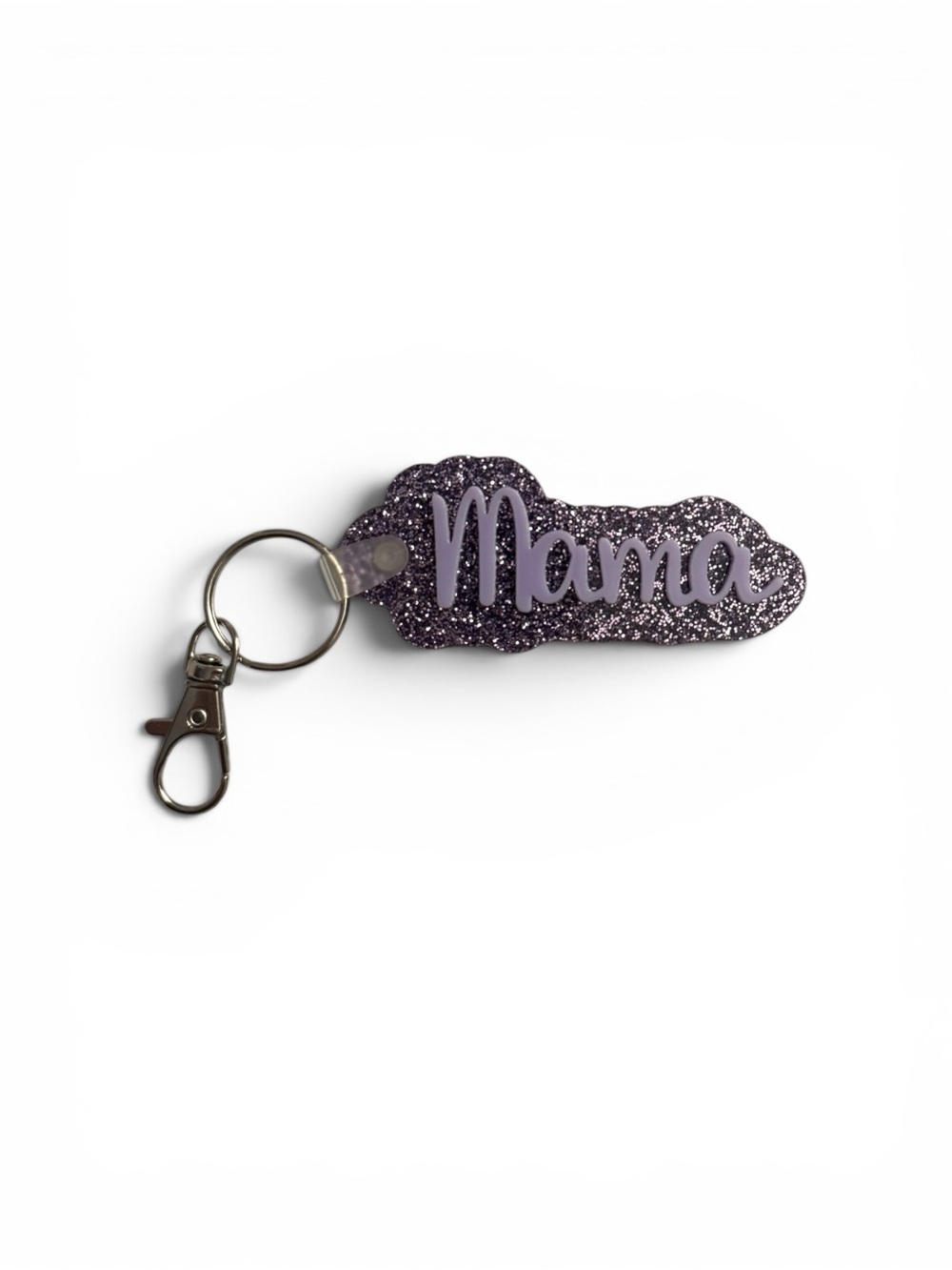 Mama Glitter Keychain - Purple